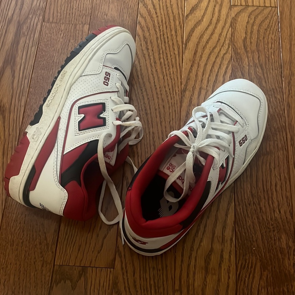 New balance 550s in red